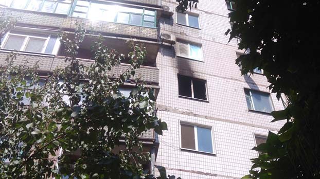 В Краматорске горел многоквартирный дом
