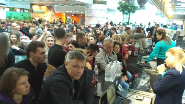 В Борисполе образовались огромные очереди пассажиров на вылет
