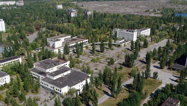 Чернобыль и Припять с высоты птичьего полета сегодня