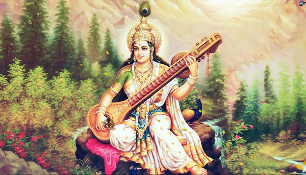 Сарасвати Джаянти Васант Панчами богиня знаний и образования, воплощение мудрости