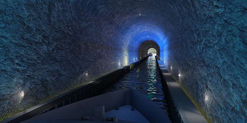 тоннель для кораблей в Норвегии