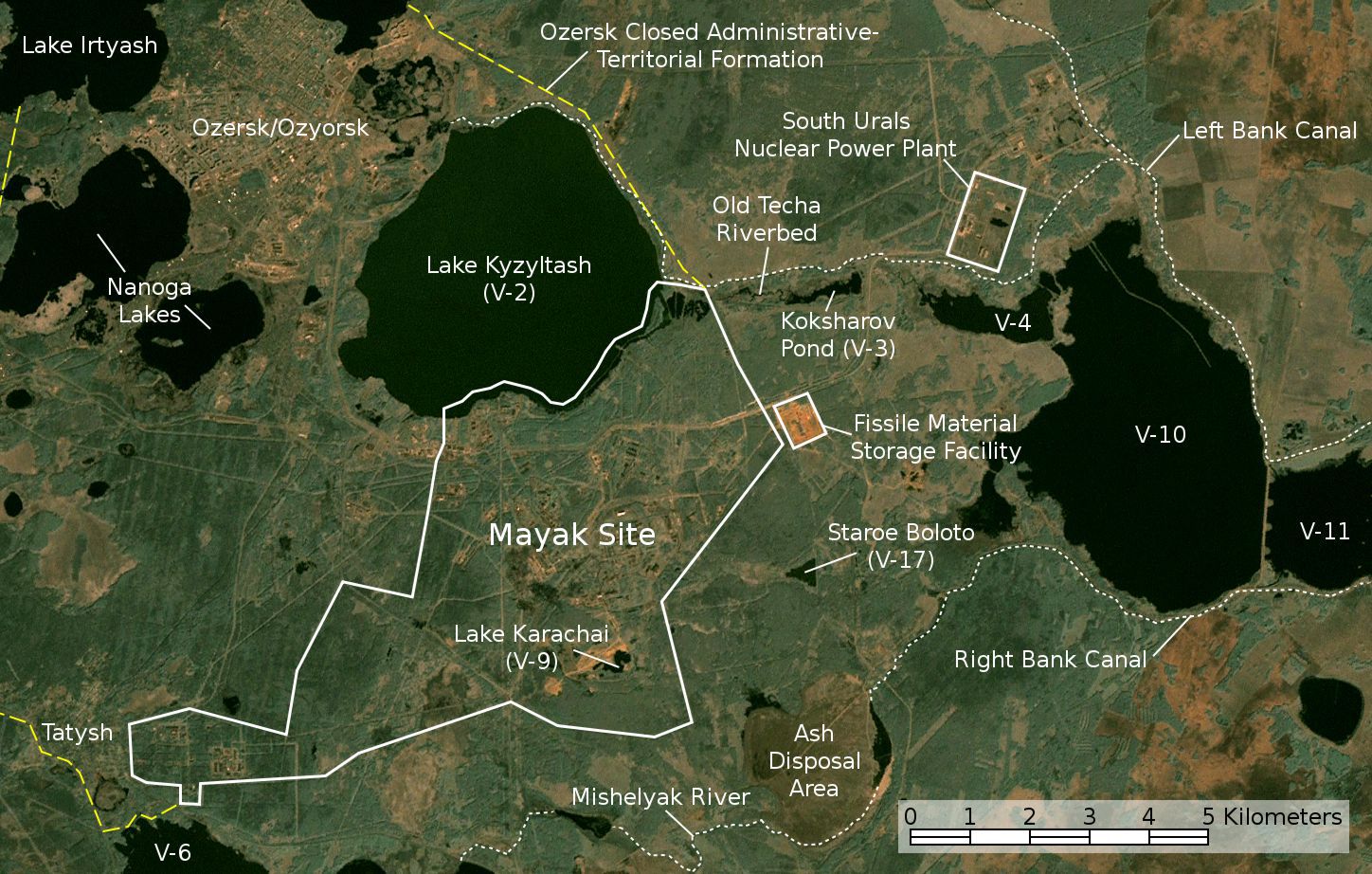 карта радиационного заражения Челябинская область