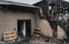 Dish shop was burning in Slavyansk