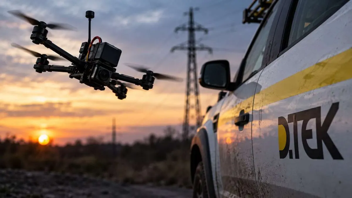 Удар FPV-дрона по авто енергетиків ДТЕК: робота аварійних бригад триває