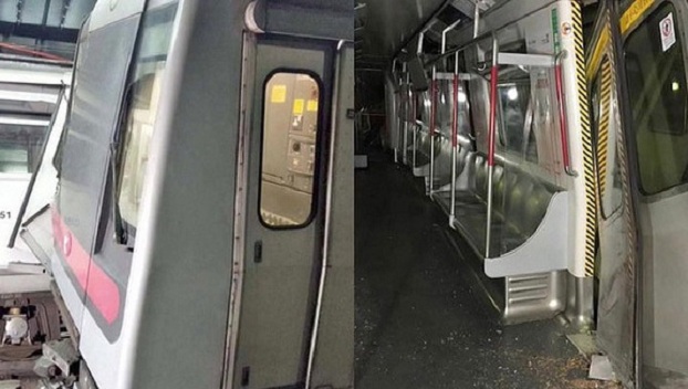 В Гонконге в метро столкнулись два поезда 