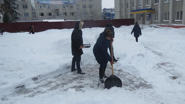 Сотрудники Покровского исполкома поменяли кабинеты на лопаты