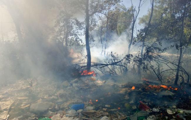 В Киеве горят Русановские сады и мусорная свалка