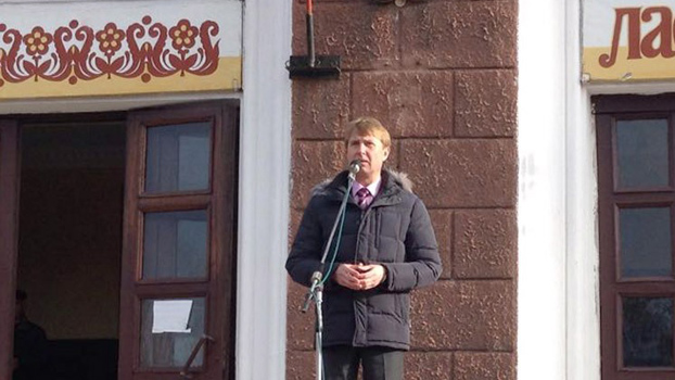 Голова Димитрова Брыкалов на забастовке